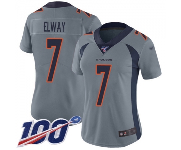 Nike Broncos #7 John Elway Gray Women's Stitched NFL Limited Inverted Legend 100th Season Jersey