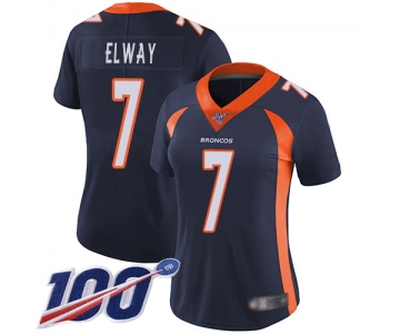 Nike Broncos #7 John Elway Navy Blue Alternate Women's Stitched NFL 100th Season Vapor Limited Jersey