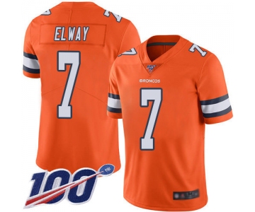 Nike Broncos #7 John Elway Orange Men's Stitched NFL Limited Rush 100th Season Jersey