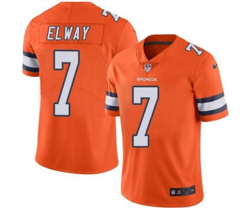 Nike Broncos #7 John Elway Orange Men's Stitched NFL Limited Rush Jersey