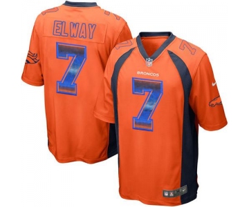 Nike Broncos #7 John Elway Orange Team Color Men's Stitched NFL Limited Strobe Jersey