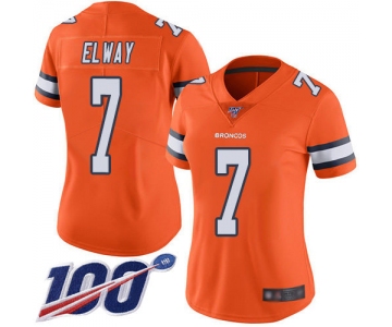 Nike Broncos #7 John Elway Orange Women's Stitched NFL Limited Rush 100th Season Jersey
