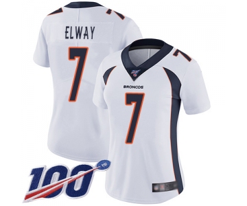 Nike Broncos #7 John Elway White Women's Stitched NFL 100th Season Vapor Limited Jersey