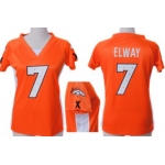 Nike Denver Broncos #7 John Elway 2012 Orange Womens Draft Him II Top Jersey