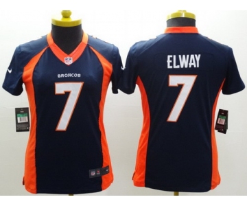 Nike Denver Broncos #7 John Elway 2013 Blue Limited Womens Jersey