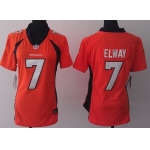 Nike Denver Broncos #7 John Elway 2013 Orange Game Womens Jersey
