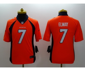 Nike Denver Broncos #7 John Elway 2013 Orange Limited Kids Jersey