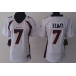 Nike Denver Broncos #7 John Elway 2013 White Game Womens Jersey