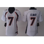 Nike Denver Broncos #7 John Elway 2013 White Game Womens Jersey
