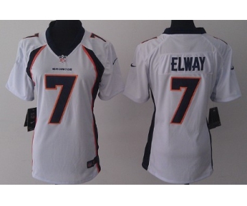 Nike Denver Broncos #7 John Elway 2013 White Game Womens Jersey