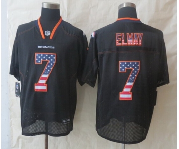 Nike Denver Broncos #7 John Elway 2014 USA Flag Fashion Black Elite Jersey