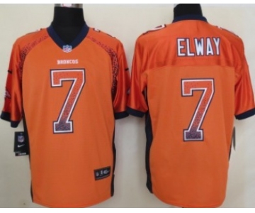 Nike Denver Broncos #7 John Elway Drift Fashion Orange Elite Jersey