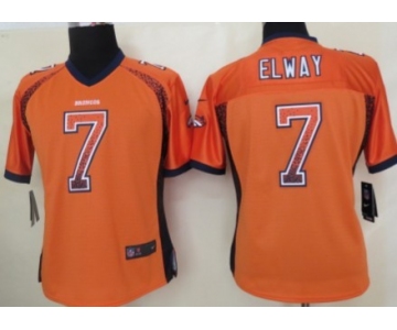 Nike Denver Broncos #7 John Elway Drift Fashion Orange Womens Jersey