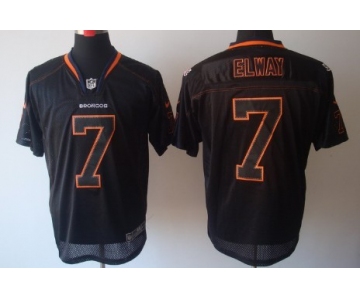 Nike Denver Broncos #7 John Elway Lights Out Black Elite Jersey