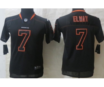 Nike Denver Broncos #7 John Elway Lights Out Black Kids Jersey