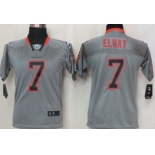 Nike Denver Broncos #7 John Elway Lights Out Gray Kids Jersey