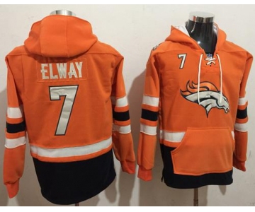 Nike Denver Broncos #7 John Elway Orange Navy Blue Name & Number Pullover NFL Hoodie