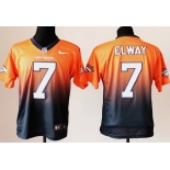 Nike Denver Broncos #7 John Elway Orange/Blue Fadeaway Elite Jersey