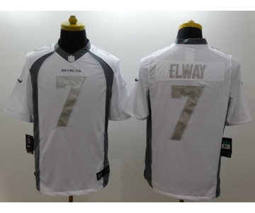 Nike Denver Broncos #7 John Elway Platinum White Limited Jersey