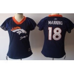 Denver Broncos #18 Peyton Manning 2011 Blue Womens Field Flirt Fashion Jersey