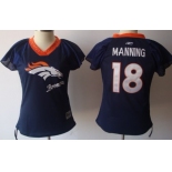 Denver Broncos #18 Peyton Manning 2011 Blue Womens Field Flirt Fashion Jersey