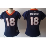 Denver Broncos #18 Peyton Manning Blue Womens Field Flirt Fashion Jersey