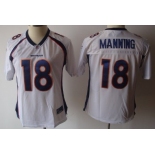 Denver Broncos #18 Peyton Manning White Womens Jersey