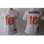 Denver Broncos #18 Peyton Manning White Womens Sweetheart Jersey