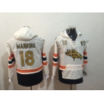 Men's Denver Broncos #18 Peyton Manning NEW Orange Pocket Stitched NFL Pullover Hoodie