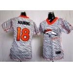 Nike Denver Broncos #18 Peyton Manning 2012 Womens Zebra Fashion Jersey