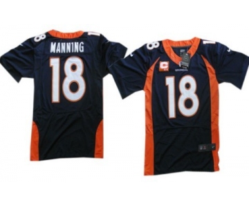 Nike Denver Broncos #18 Peyton Manning 2013 Blue C Patch Elite Jersey