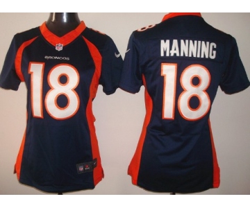 Nike Denver Broncos #18 Peyton Manning 2013 Blue Limited Womens Jersey