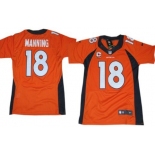 Nike Denver Broncos #18 Peyton Manning 2013 Orange C Patch Elite Jersey