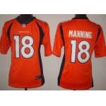 Nike Denver Broncos #18 Peyton Manning 2013 Orange Limited Kids Jersey