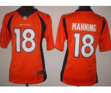 Nike Denver Broncos #18 Peyton Manning 2013 Orange Limited Kids Jersey