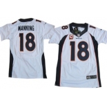 Nike Denver Broncos #18 Peyton Manning 2013 White C Patch Elite Jersey