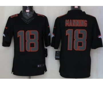 Nike Denver Broncos #18 Peyton Manning Black Impact Limited Jersey