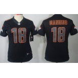 Nike Denver Broncos #18 Peyton Manning Black Impact Limited Womens Jersey