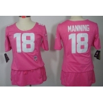 Nike Denver Broncos #18 Peyton Manning Breast Cancer Awareness Pink Womens Jersey