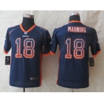 Nike Denver Broncos #18 Peyton Manning Drift Fashion Blue Kids Jersey