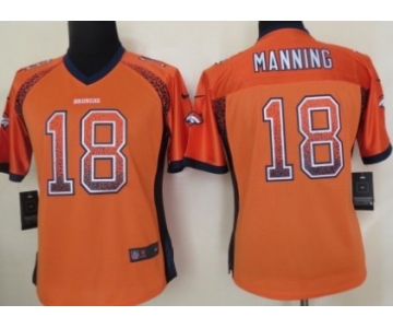 Nike Denver Broncos #18 Peyton Manning Drift Fashion Orange Womens Jersey