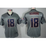 Nike Denver Broncos #18 Peyton Manning Gray Shadow Kids Jersey