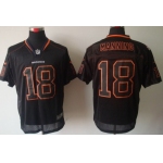 Nike Denver Broncos #18 Peyton Manning Lights Out Black Elite Jersey