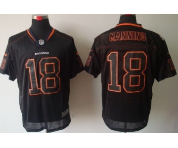 Nike Denver Broncos #18 Peyton Manning Lights Out Black Elite Jersey