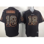 Nike Denver Broncos #18 Peyton Manning Lights Out Black Game Jersey