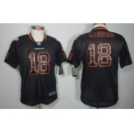 Nike Denver Broncos #18 Peyton Manning Lights Out Black Kids Jersey
