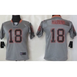 Nike Denver Broncos #18 Peyton Manning Lights Out Gray Kids Jersey