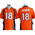 Nike Denver Broncos #18 Peyton Manning Orange C Patch Game Jersey