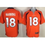 Nike Denver Broncos #18 Peyton Manning Orange Game Jersey