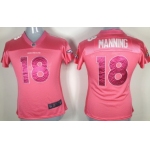 Nike Denver Broncos #18 Peyton Manning Pink Sweetheart Diamond Womens Jersey
